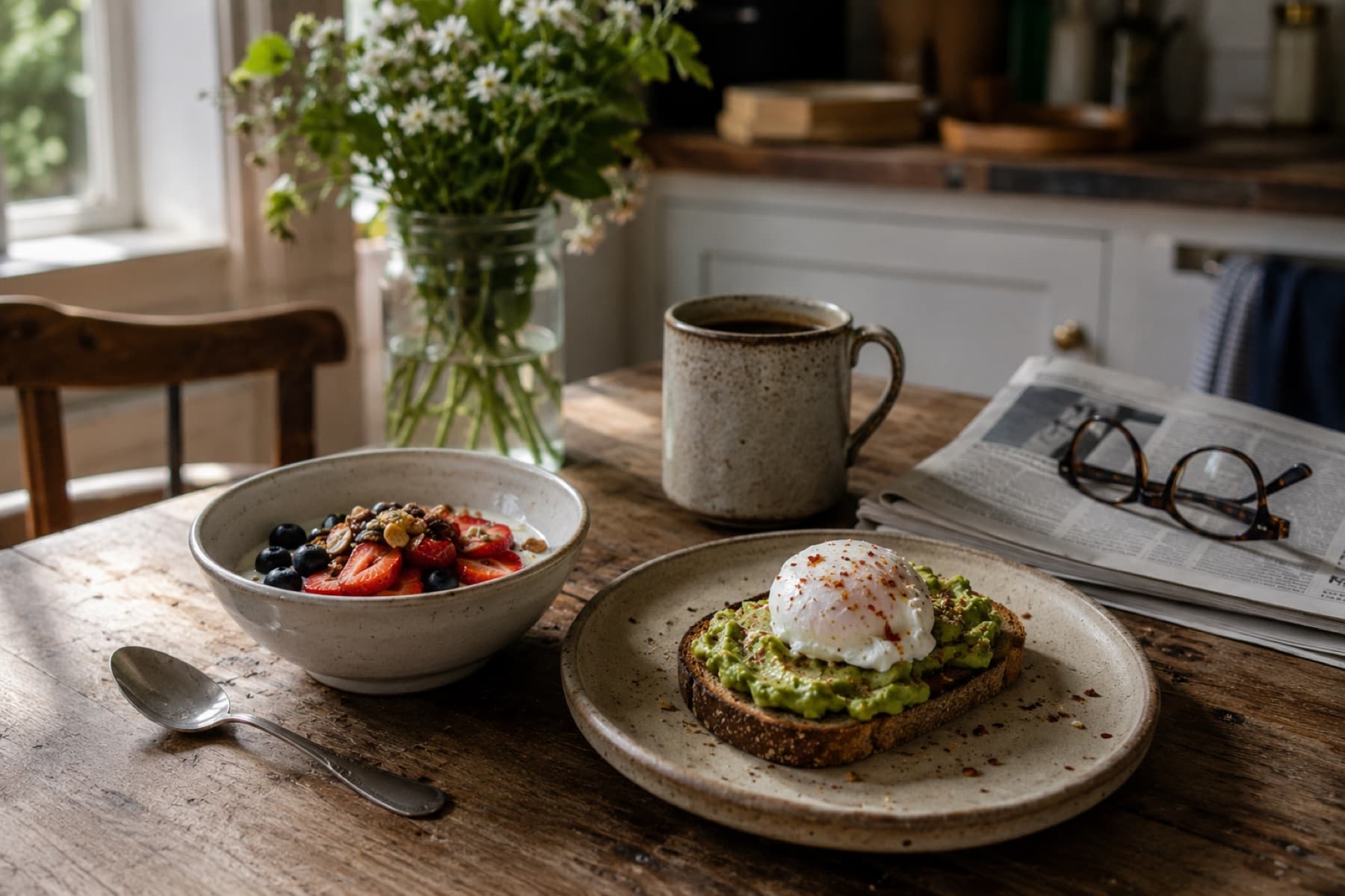 A nourishing breakfast prepared as part of a healthy daily routine